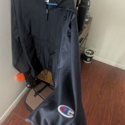 Champion quarter zip windbreaker navy blue xl