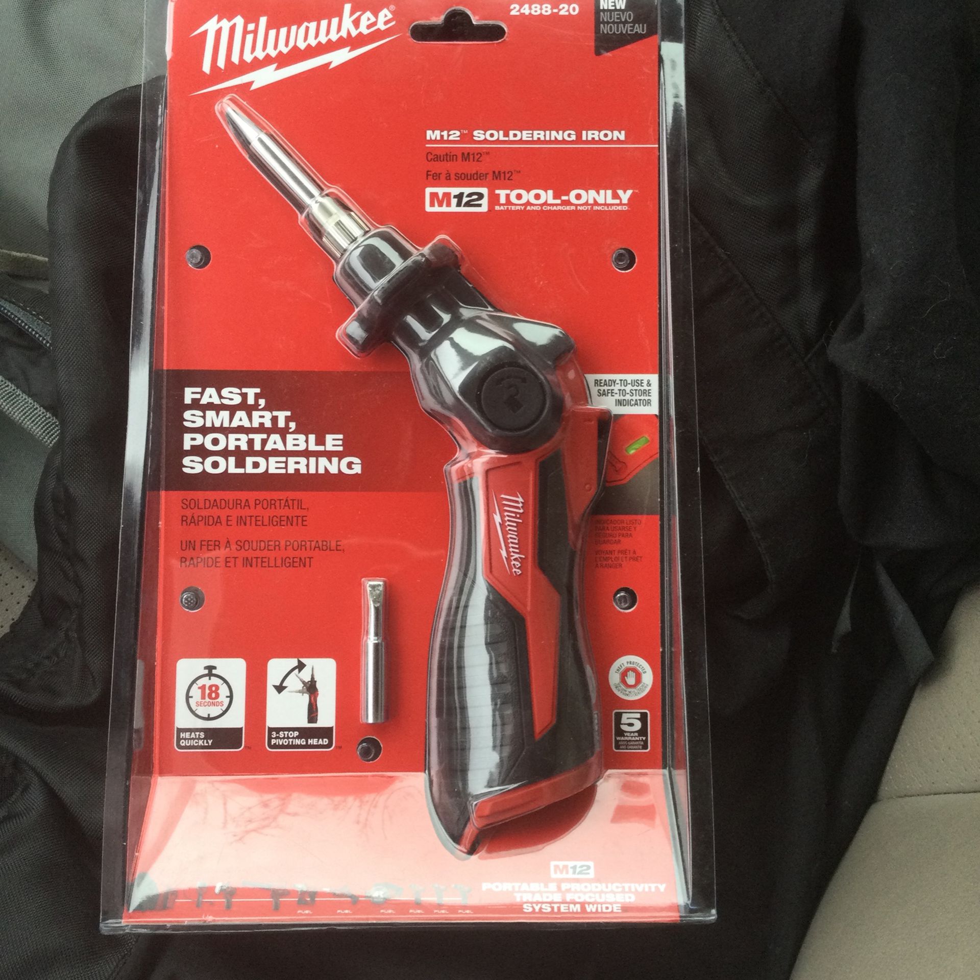 M12 12-Volt Lithium-Ion Cordless Soldering Iron with Soldering Iron Chisel Tip - Brand New!