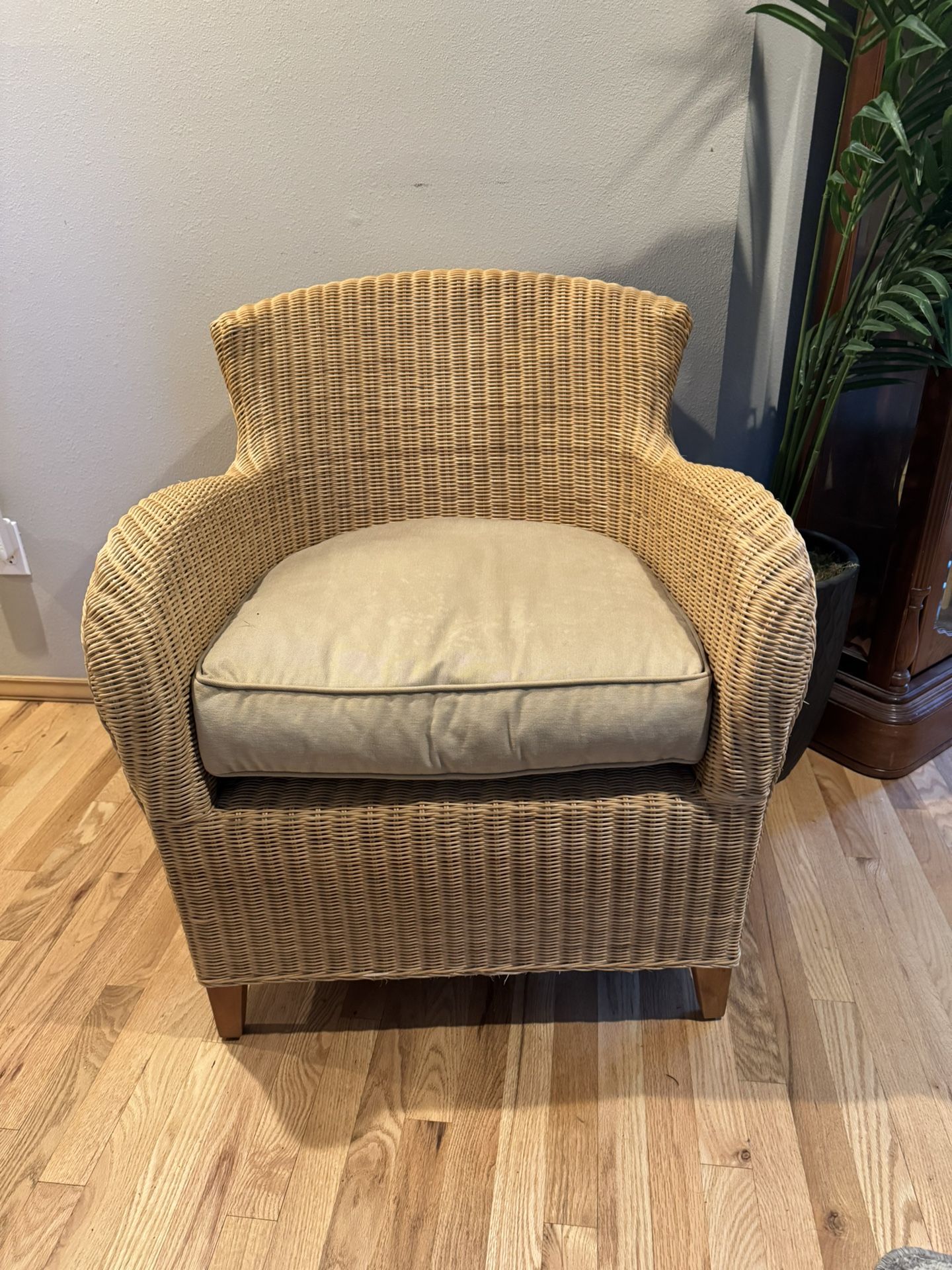 Wicker/Woven Chair W/Pad