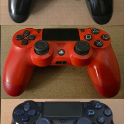 PS4 DualShock 4 Controllers – Excellent Condition (Black, Magma Red, 500 Million Edition)