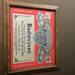 Vintage Budweiser Mirror Beer Sign