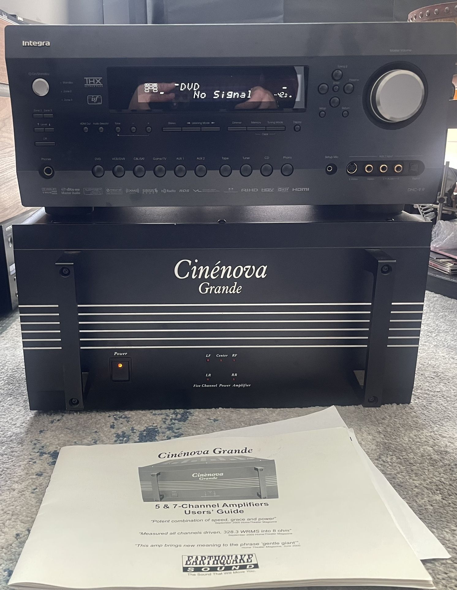 ***SUPER SALE***  Earthquake Cinenova Grande Amp & Onkyo Integra Receiver Combo