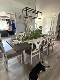 Farmhouse Dining Table with Chairs Set