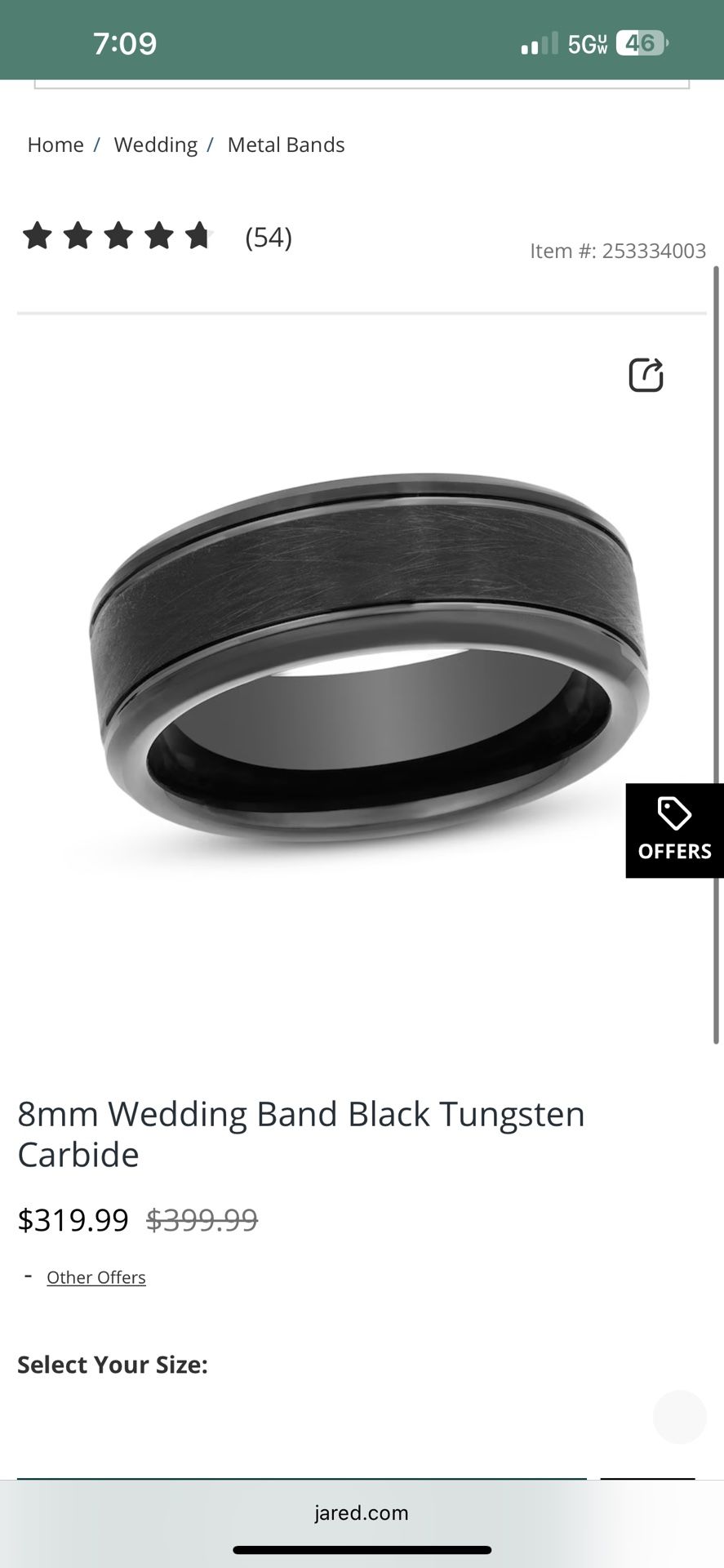 Mens Wedding Band (Jareds)