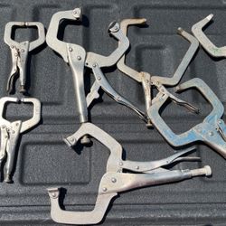 Various Used Vice Grips Different Sizes
