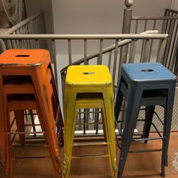 7 Chair and Bar Stool 30”h. Metal Indoor Tolix Style Stackable