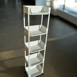 New 5 Tier Lightweight Storage Off White Rolling Cart Organizer Shelf
