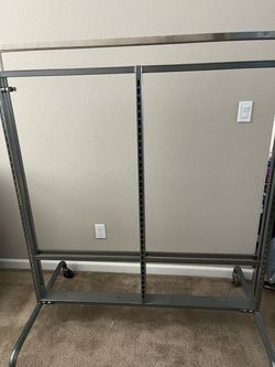 Heavy Duty Industrial Metal Clothing Rack on Wheels