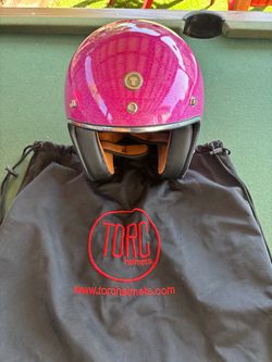 💖 Torc Helmets Open-Face Motorcycle Helmet Pink Glitter