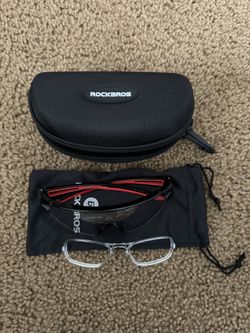 ROCKBROS Photochromic Sports Sunglasses Black Red 