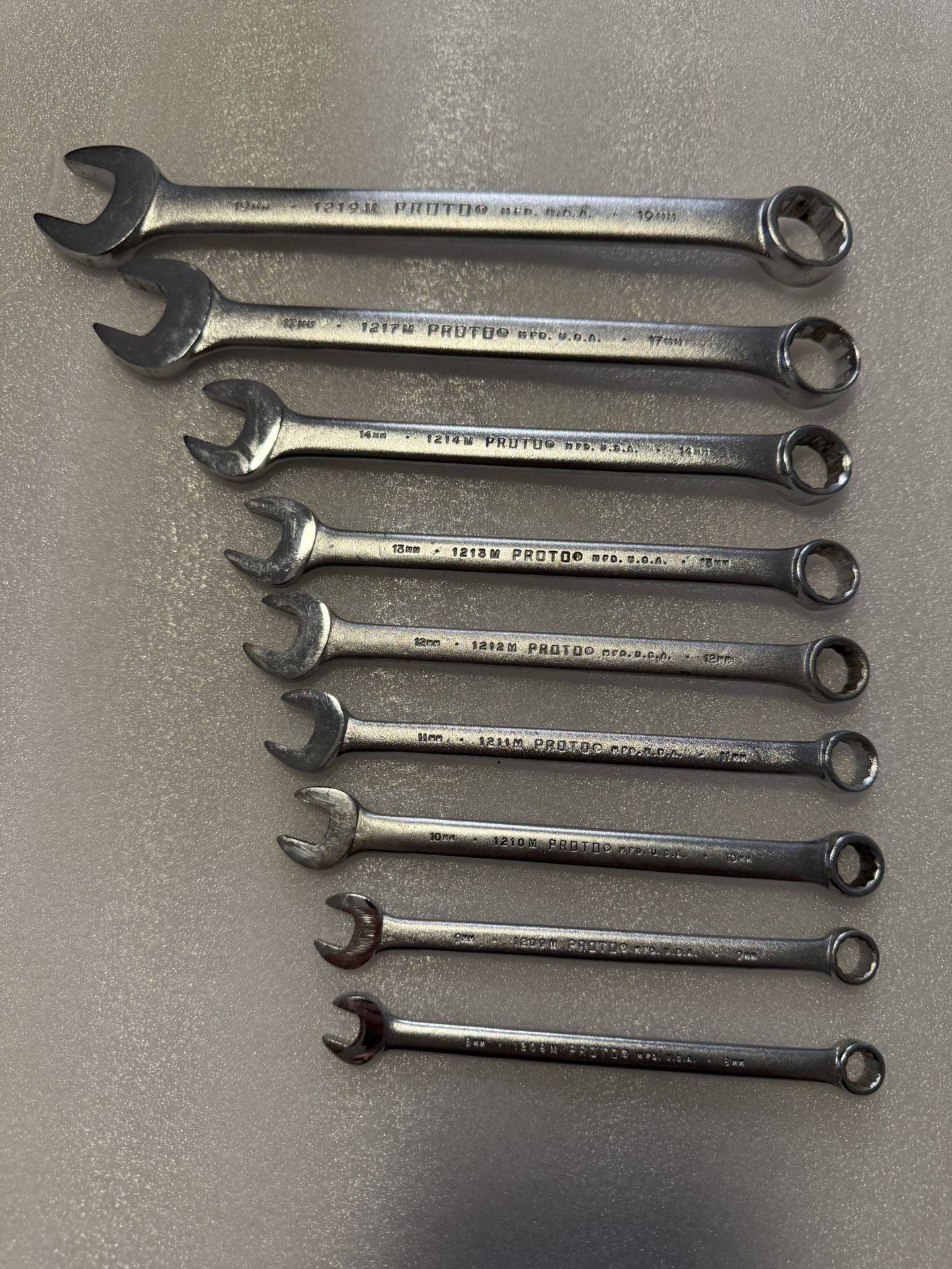 9pc Vintage PROTO MFD USA Metric Combo Wrench Bundle (9)