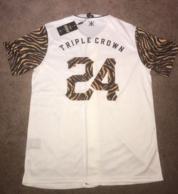 Men’s Miggy Wear Urban Collection Button Front Jersey Size L Cabrera Tiger #24