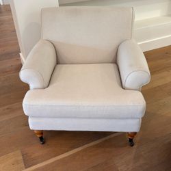 Oversized Cream Cloth Chairs (2)