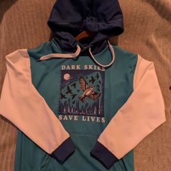 Dark Skies Save Lives Color Block Graphic Hoodie 