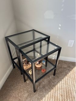 Glass and Metal Nesting Side Tables
