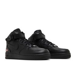 Supreme x Air Force 1 Mid Box logo-Triple Black 
