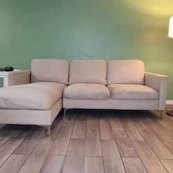Beige 2pc Chaise Sectional
