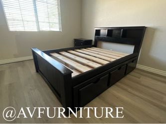 Solid Wood Full Frame and 3 Drawers