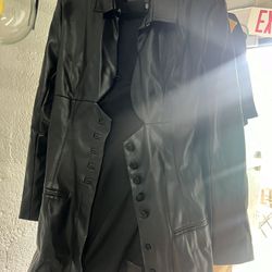 Brand New Leather Jacket Or Dress In Size XL Euro
