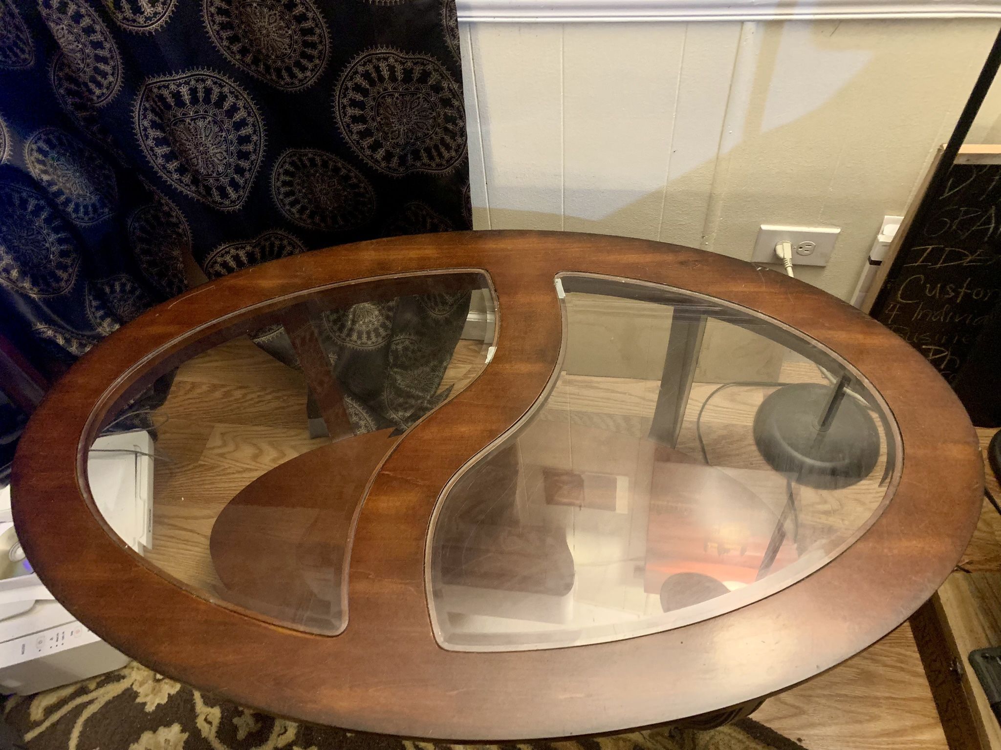 Wood And Glass Coffee Table 