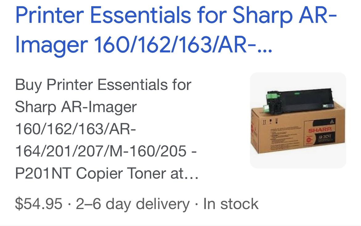 Sharp Toner Cartridge. Brand New!