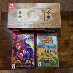 Nintendo Switch Lite - Hyrule Edition + Pokemon + Animal Crossing