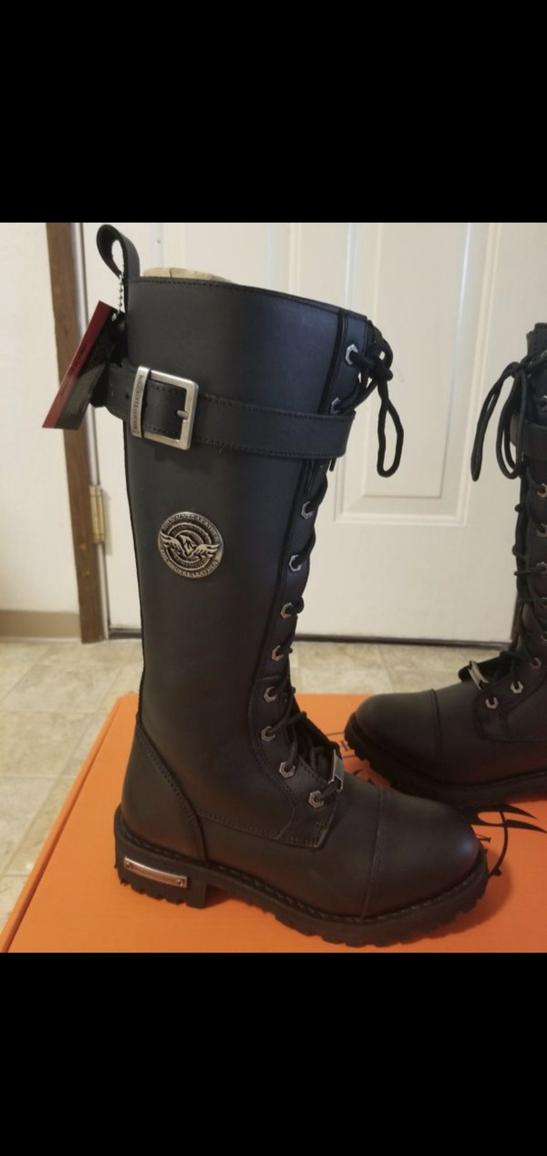 Women's leather boots, brand new in box