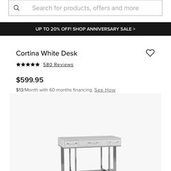 Cortina White Desk