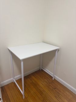 White minimalist writing desk