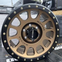 17” METHOD MR305 WHEELS
Bronze Face/Matte Black Lip
17x8.5 NEW