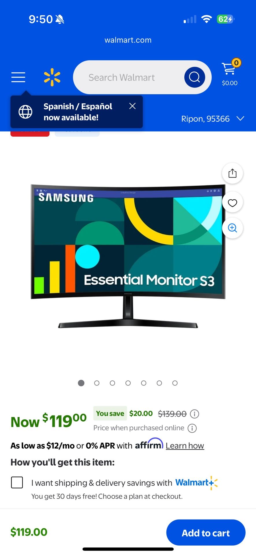Samsung 27" Essential S3 (S36GD) FHD 100Hz Curved Monitor
