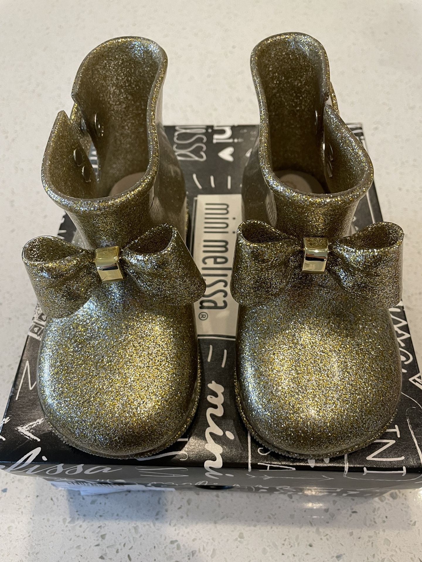 Mini Melissa Gold Rain Boot 