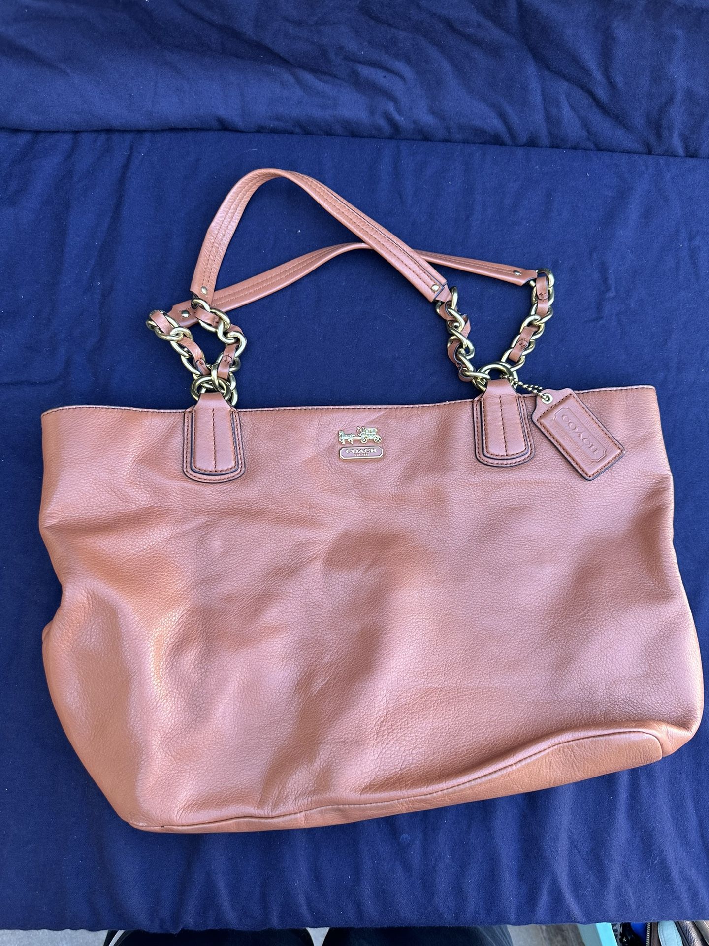 Coach Madison Chain Tote K1(contact info removed)3 Tan Camel Leather