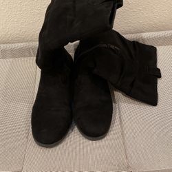 Girls Black Boots Size 2