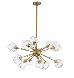 12-Light Frozen Ice Style Sputnik Chandelier Light Fixture