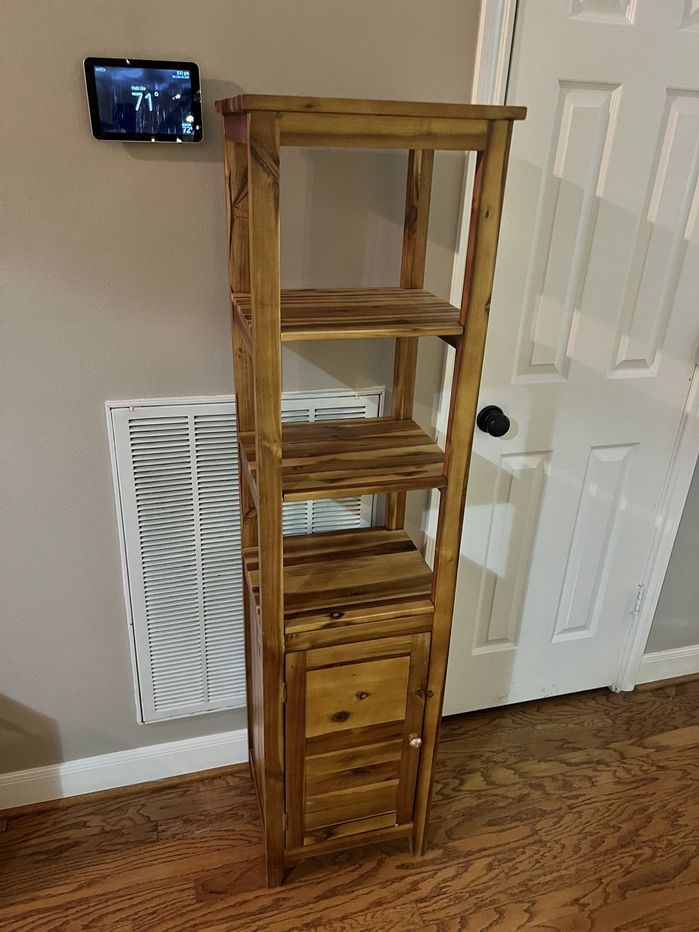 Tall Wood Shelf Cabinet – Solid Wood, Great Condition