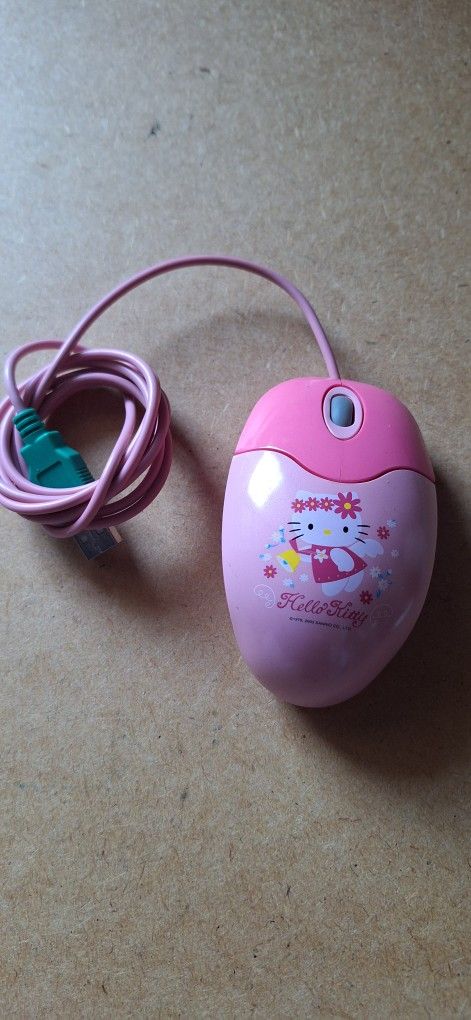 Vintage HELLO KITTY  Pink PC Computer Mouse 