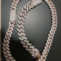 Bust Down Chain And Bracelt Cuban Solid