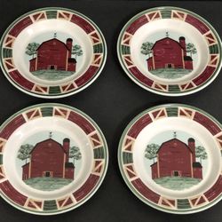 NEW Tienshan Stoneware PRAIRIE Salad or Dessert Plate 7 5/8” Set of 4