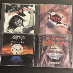 Metal Mayhem cd lot. Includes Killer Metal, Anthrax, Masters of Metal, & Loud & Proud. CDs in good condition. Great assortment 