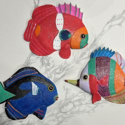 Lot Of 3 Wall Fish Decor