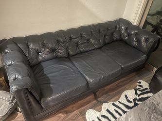 Tufted Leather Couch
