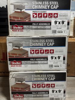 New Stainless steel chimney cap 9 x 9