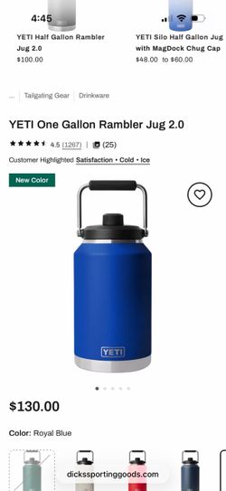 YETI One Gallon Rambler Jug 2.0 Royal Blue