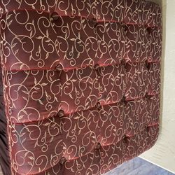 Red Ottoman With Gold Detail