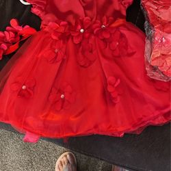 Girls 3 Pc Dress With Headband And Panties