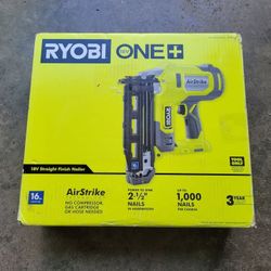 NEW RYOBI 18V ONE+ AIR STRIKE 16-GAUGE CORDLESS FINISH NAILER (TOOL ONLY)