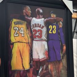 Jordan/Kobe/Lebron Framed Art