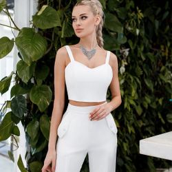 WHITE TIGHT BANDAGE TOP