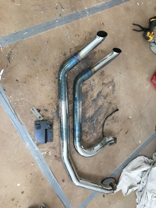 Harley Softail exhaust, Samson sidewinders chrome